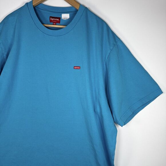 Supreme Box Logo Tee XXL Blue Red Patch Made in Portugal Skate Streetwear - Picture 3 of 13